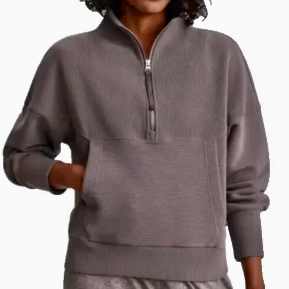 Varley Acadia Ottoman Rib Knit
Half Zip Sweatshirt